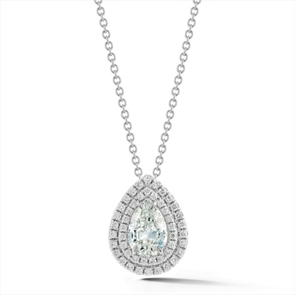 Pear Shape Diamond Halo Pendant
