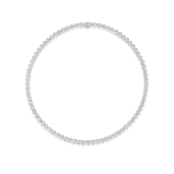 Round Diamond Tennis Necklace