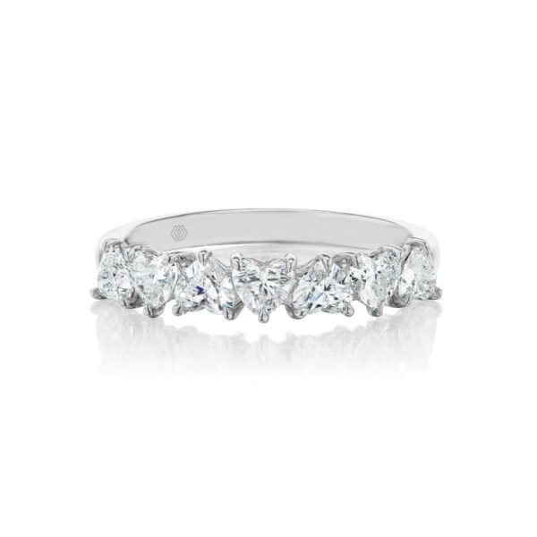 Heart-Shaped Diamond Half-Eternity Band