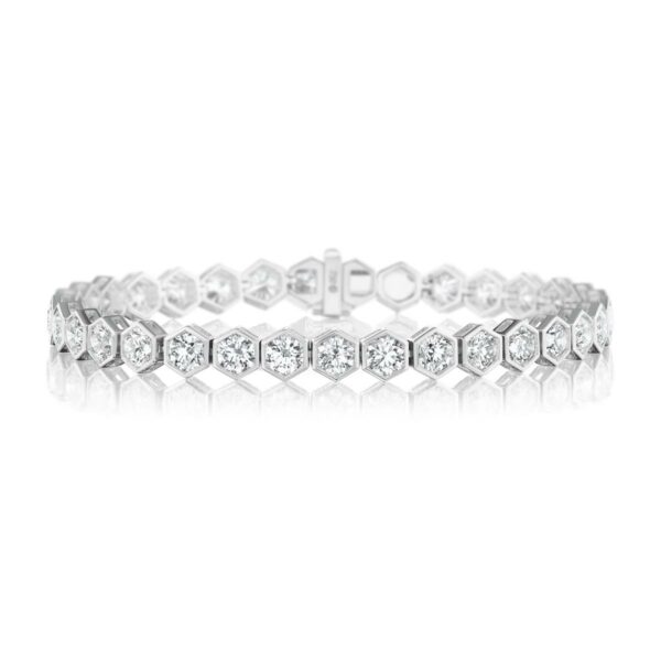 Hexagon Diamond Tennis Bracelet