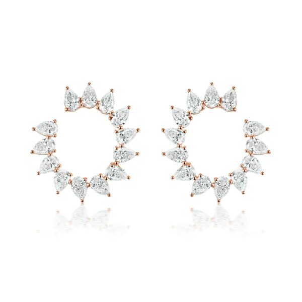 Pear-Shaped Diamond Hoops