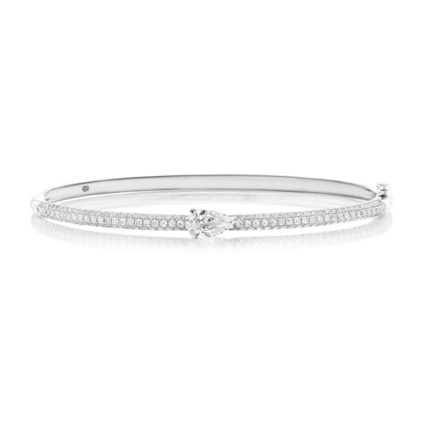 Pear-Shaped Pave Diamond Bangle