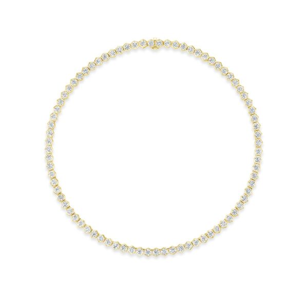 Round Diamond Tennis Necklace