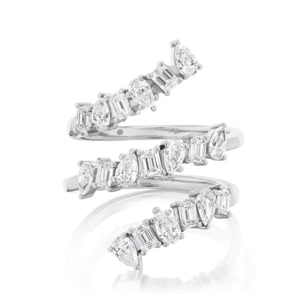 Mixed Shape Diamond Spiral Ring