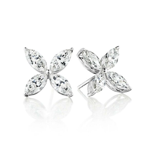 Marquise Flower Diamond Studs