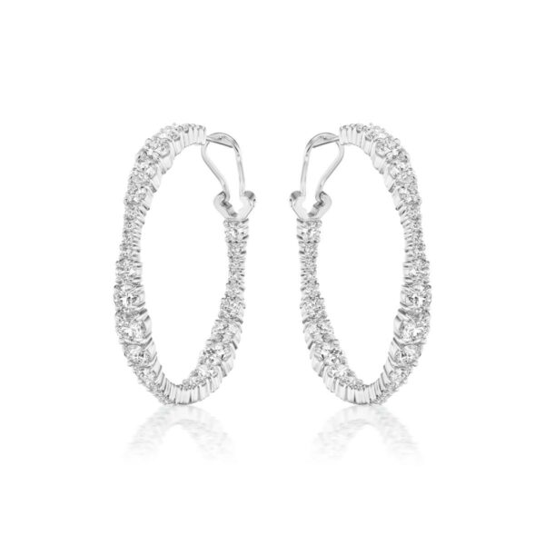 Graduating Diamond Hoop Earrings