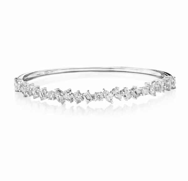 Mixed-Cut Diamond Bangle