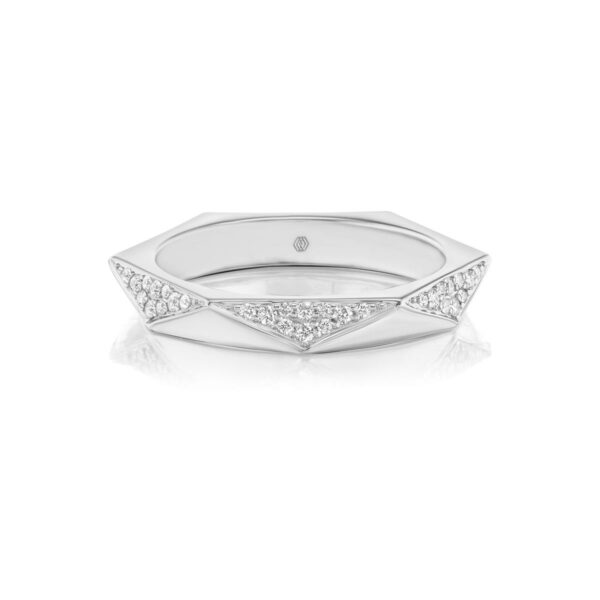 Pavé Geometric Diamond Ring
