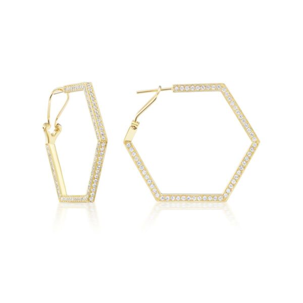 Hexagonal Diamond Earrings