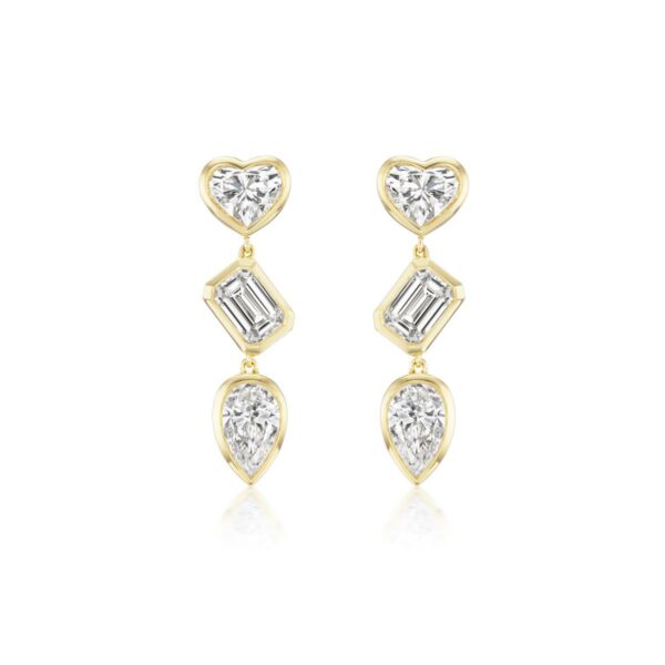Fancy Shaped Diamond Drop Earrings