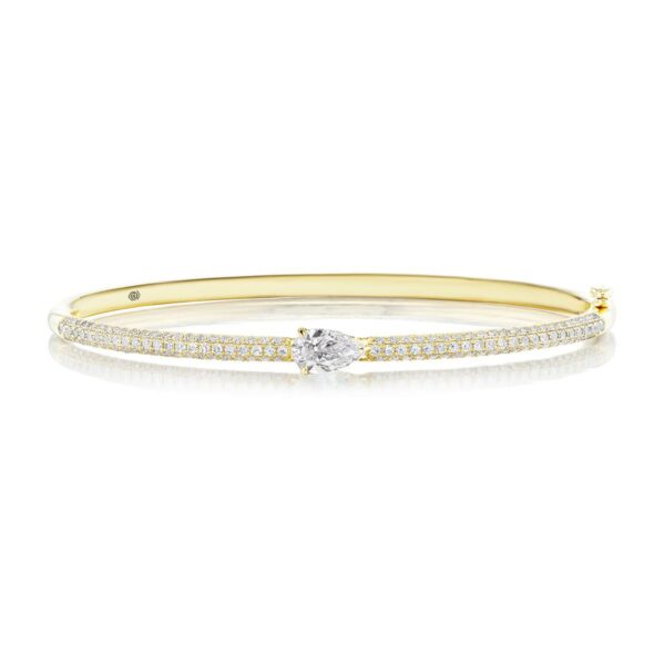 Pear-Shaped Pave Diamond Bangle