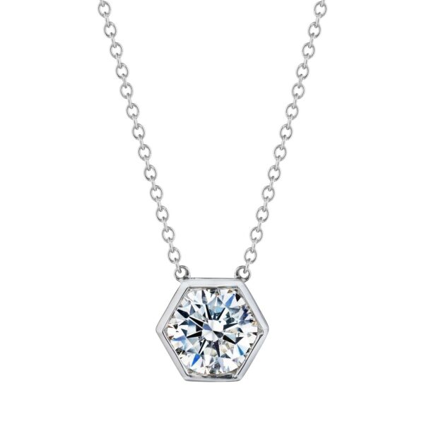 Round Diamond Hexagon Pendant