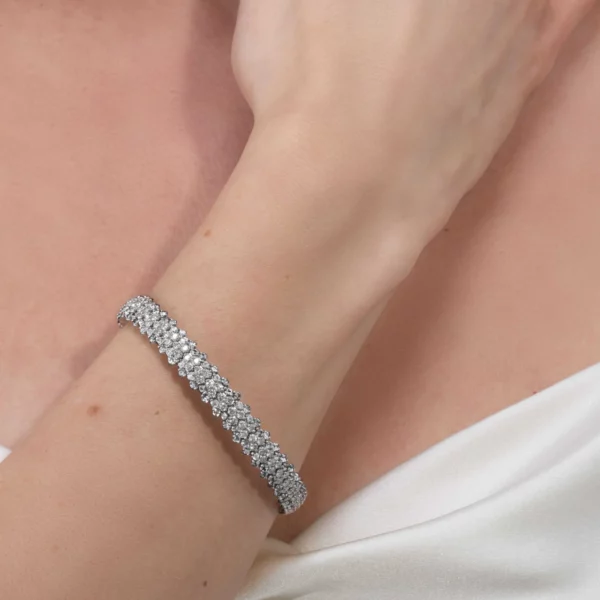 Diamond Multi Row Stretch Bracelet - Image 2