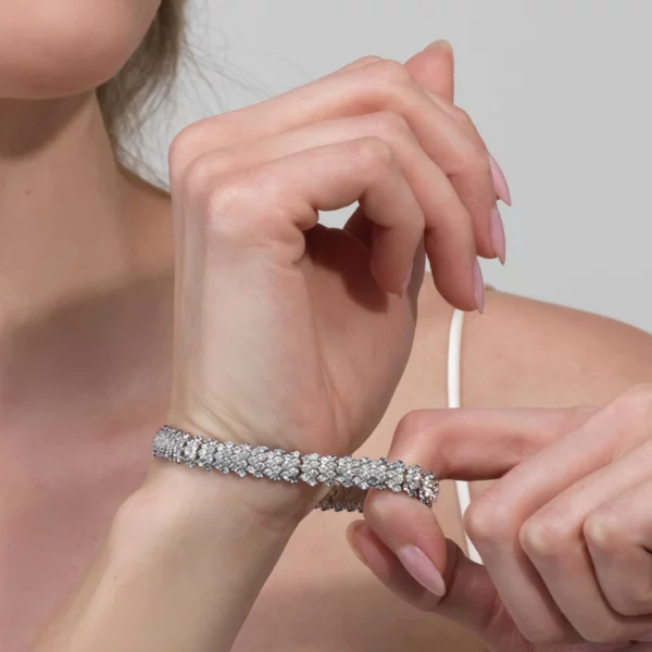 Diamond Multi Row Stretch Bracelet - Image 3
