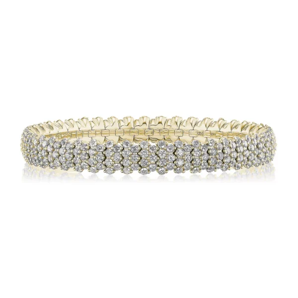 Diamond Multi Row Stretch Bracelet - Image 4