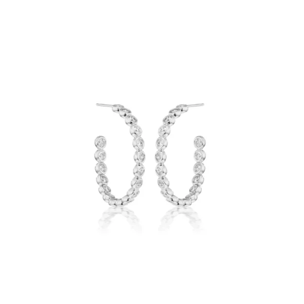 Diamond Bezel Hoops