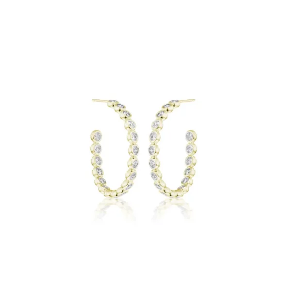 Diamond Bezel Hoops - Image 5