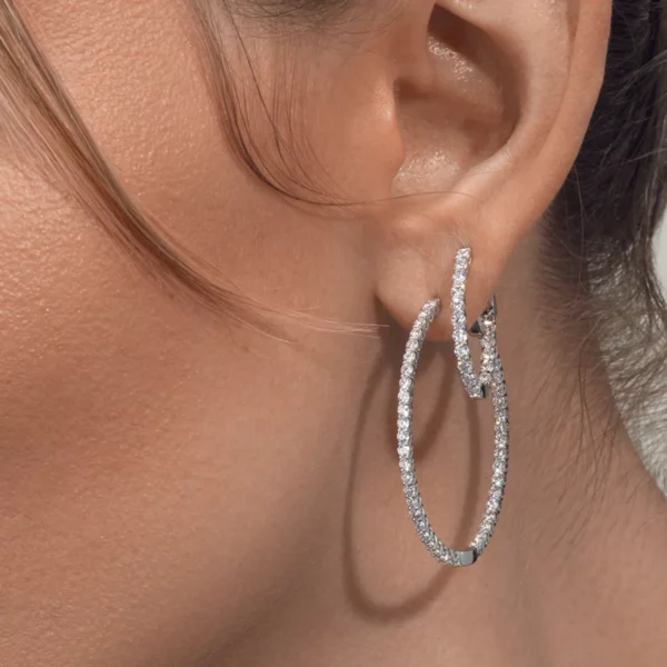 Diamond Round Hoops - Image 5