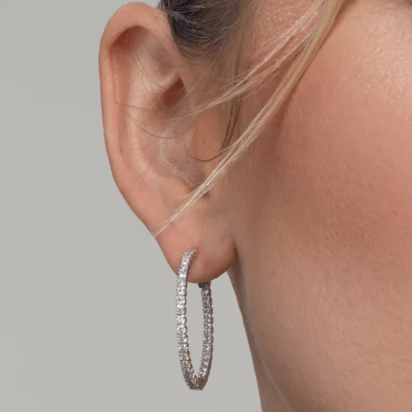 Diamond Round Hoops - Image 4