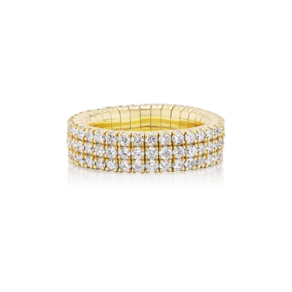 Triple Row Diamond Stretch Ring - Image 4