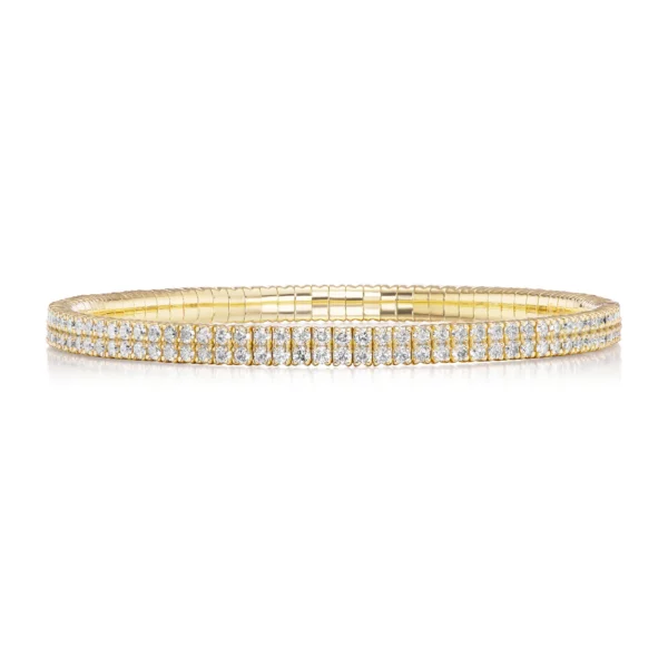 Double Row Diamond Stretch Bracelet - Image 5
