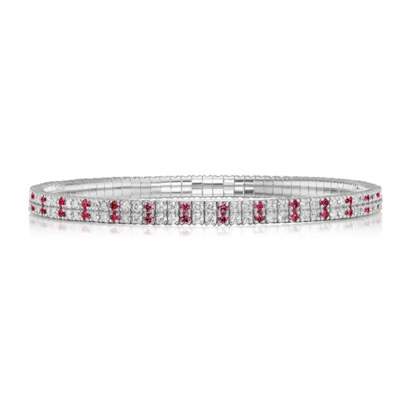 Ruby Double Row Stretch Bracelet