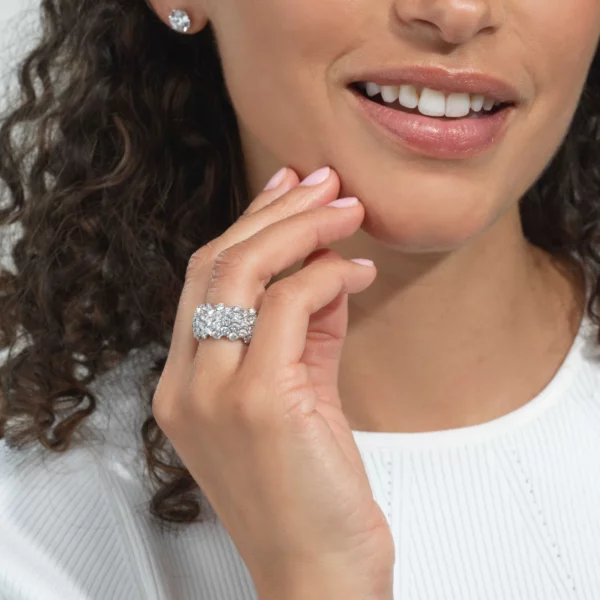 Multi Row Diamond Stretch Ring - Image 4