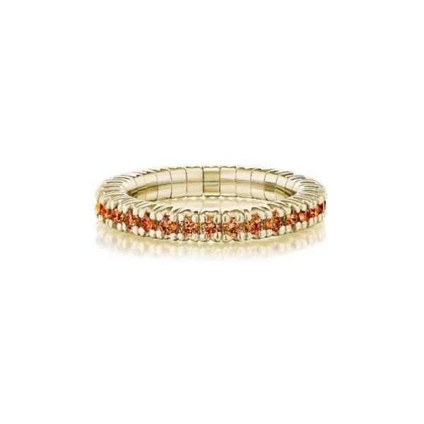 Orange Sapphire Single Line Stretch Ring - Image 2