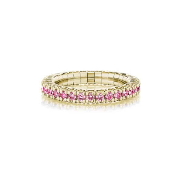 Pink Sapphire Single Line Stretch Ring - Image 4