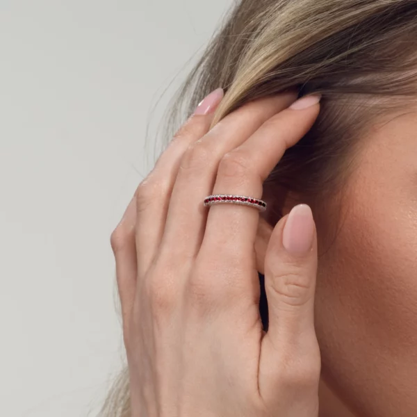 Ruby Single Line Stretch Ring - Image 4