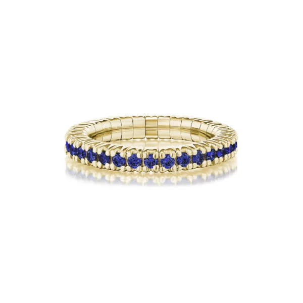 Blue Sapphire Single Line Stretch Ring - Image 5