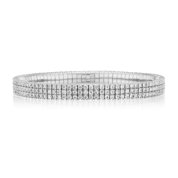 Triple Row Diamond Stretch Bracelet