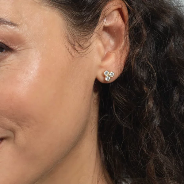 Triple Martini Diamond Earstuds - Image 4