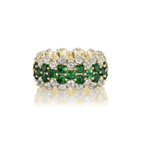 Tsavorite Multi Row Stretch Ring - Image 2