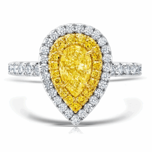Fancy Yellow Diamond Halo Ring