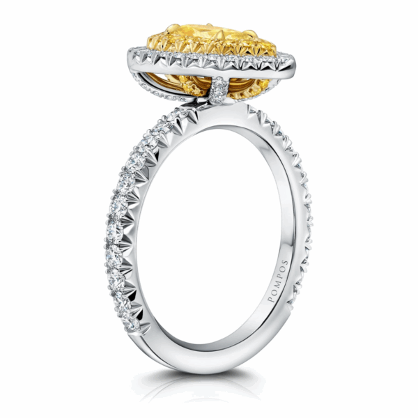 Fancy Yellow Diamond Halo Ring - Image 3