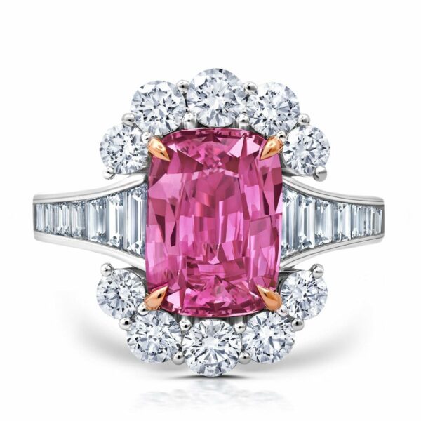 Bespoke Purplish Pink Sapphire Ring