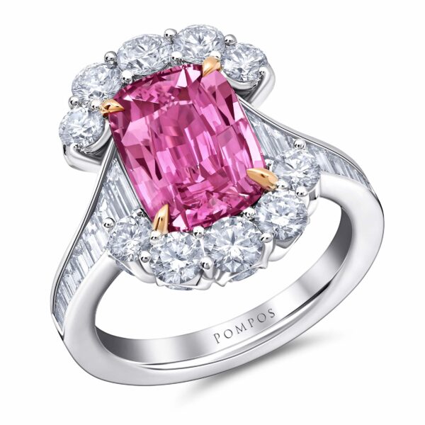 Bespoke Purplish Pink Sapphire Ring - Image 2