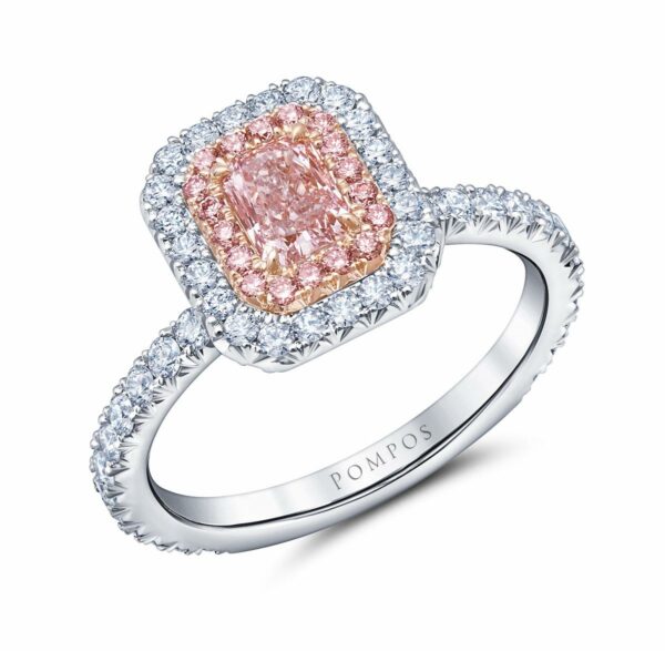Fancy Pink Diamond Halo Ring - Image 2