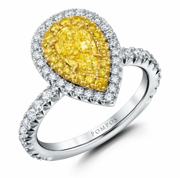 Fancy Yellow Diamond Halo Ring - Image 2