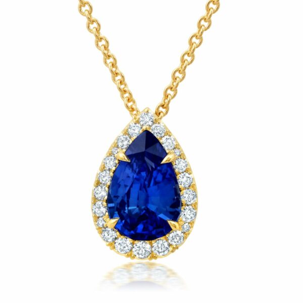 Pear-Shaped Blue Sapphire Necklace