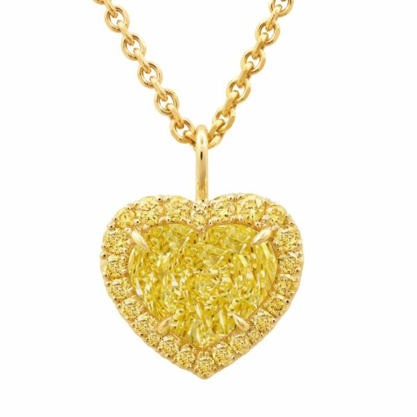 Heart-Shaped Fancy Yellow Diamond Pendant