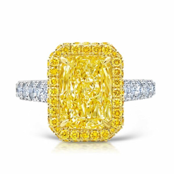 Fancy Yellow Diamond Halo Ring