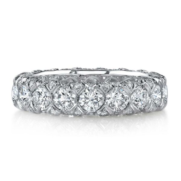 Woven Diamond Halo Eternity Band