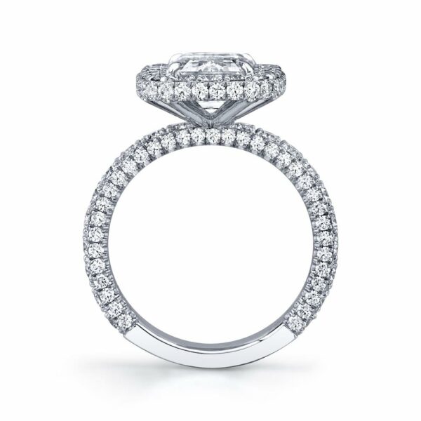 Emerald-Cut Halo Diamond Ring - Image 2