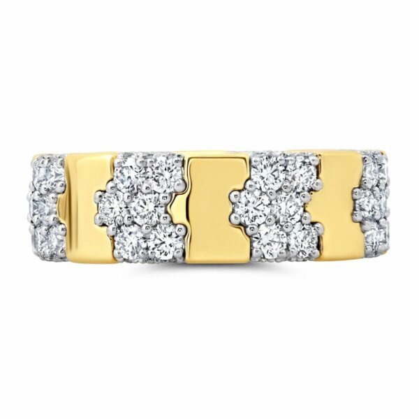 Stretchable Yellow Gold & Diamond Band