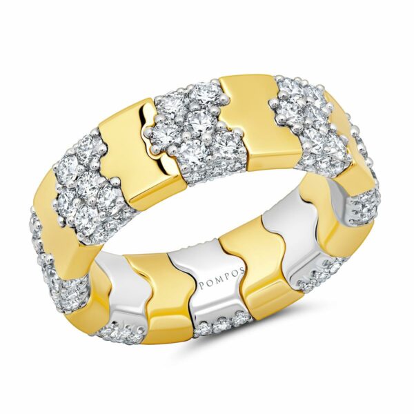 Stretchable Yellow Gold & Diamond Band - Image 2