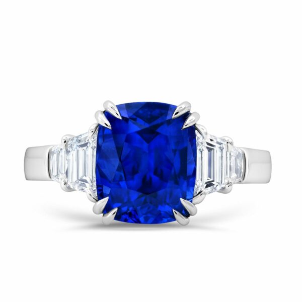 Cushion-Cut Ceylon Sapphire Ring