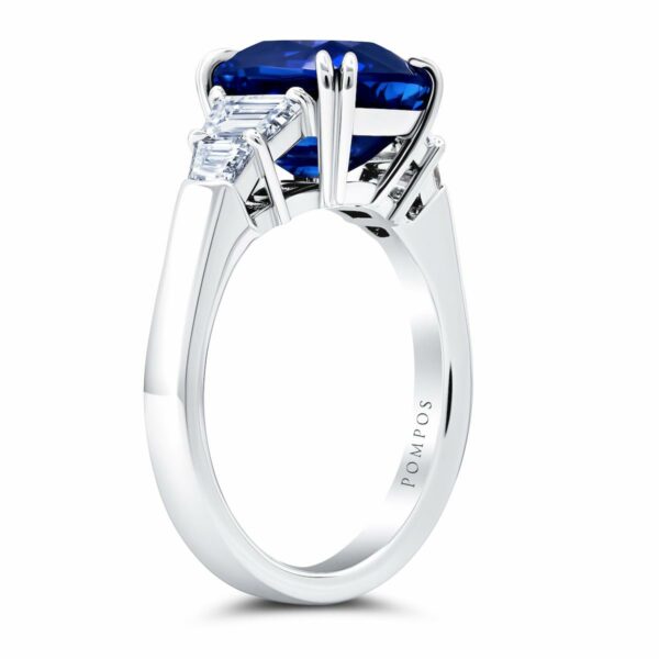 Cushion-Cut Ceylon Sapphire Ring - Image 2