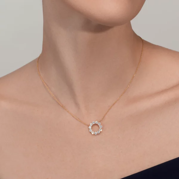 Round Diamond Eternity Necklace - Image 4